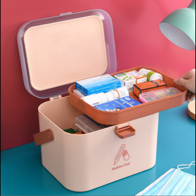 New Small Medicine Box Spot Nordic Style Medicine Box Household Plastic Portable Medicine Storage Box Spot Custom Logo