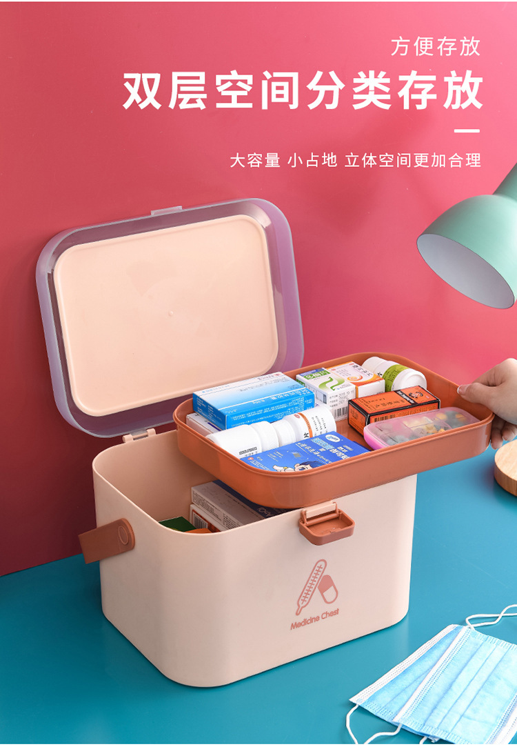 New Small Medicine Box Spot Nordic Style Medicine Box Household Plastic Portable Medicine Storage Box Spot Custom Logo
