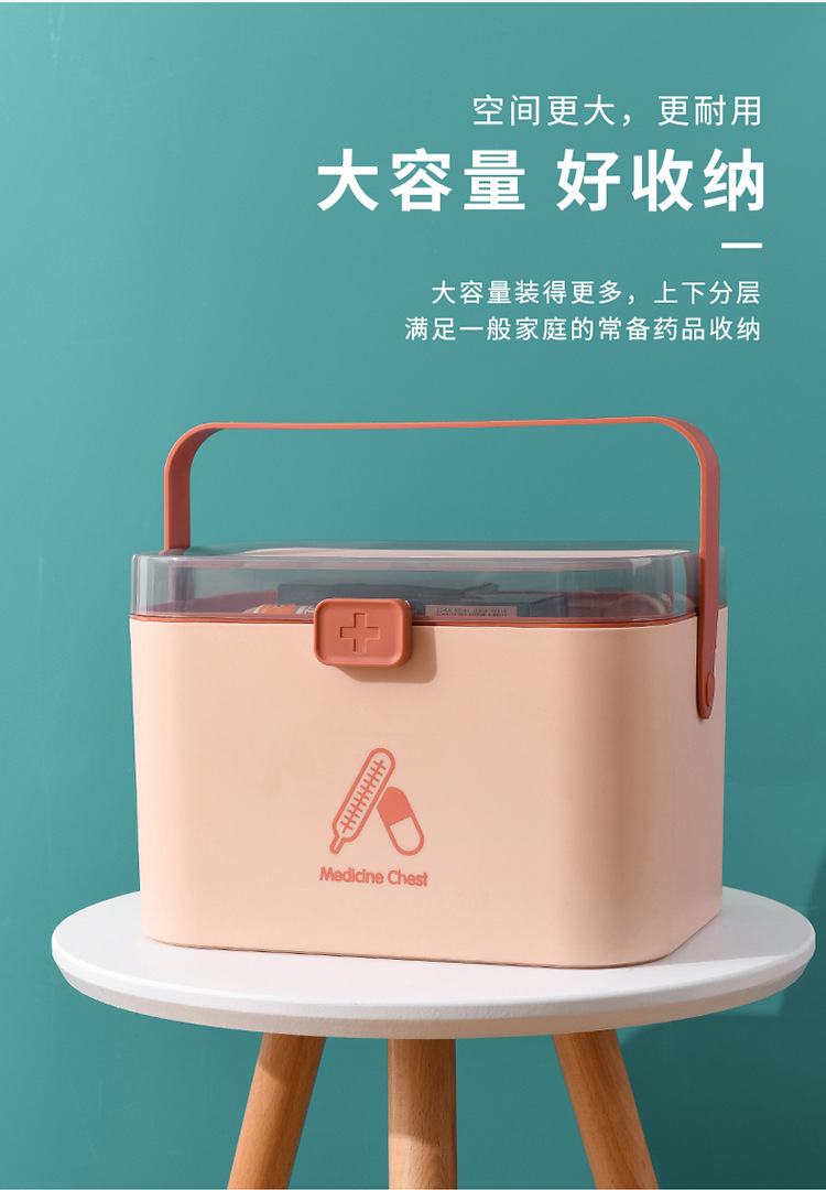 New Small Medicine Box Spot Nordic Style Medicine Box Household Plastic Portable Medicine Storage Box Spot Custom Logo