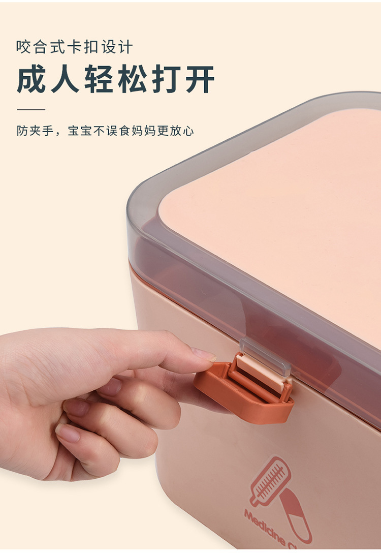 New Small Medicine Box Spot Nordic Style Medicine Box Household Plastic Portable Medicine Storage Box Spot Custom Logo