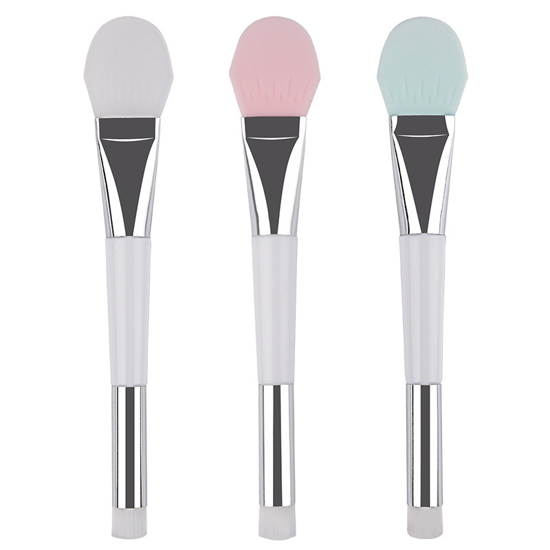 Internet Famous Recommended Silicone Facial Mask Brush Dual Head DualUse Soft Hair Makeup Brush Beauty Beauty Tools