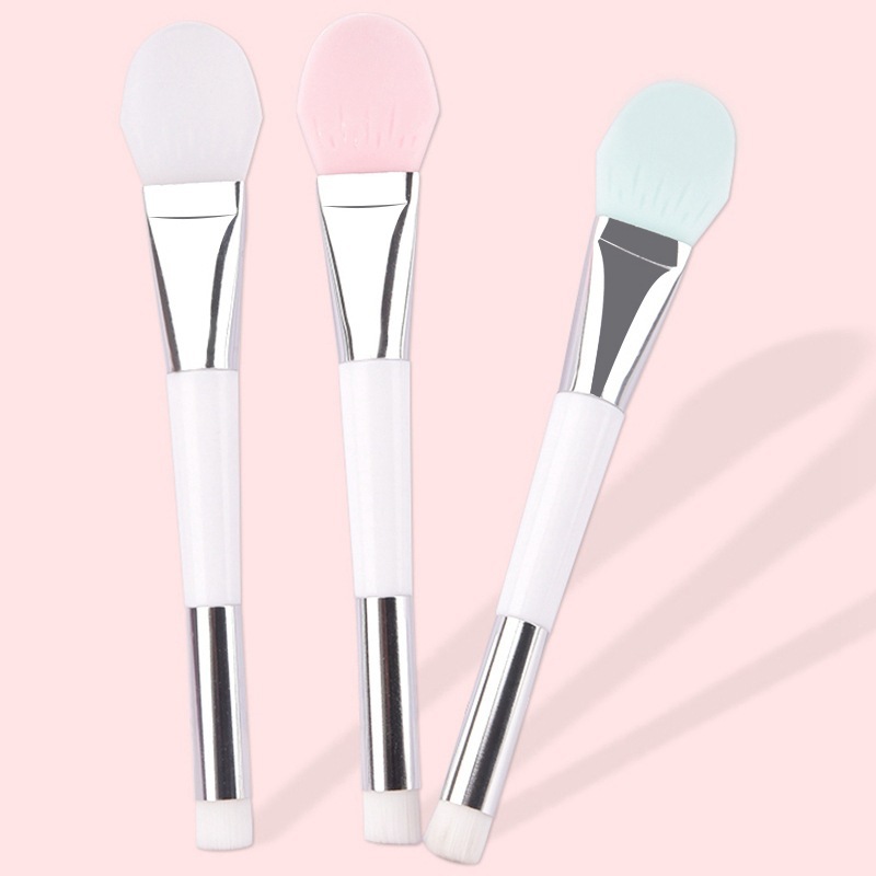 Internet Famous Recommended Silicone Facial Mask Brush Dual Head DualUse Soft Hair Makeup Brush Beauty Beauty Tools
