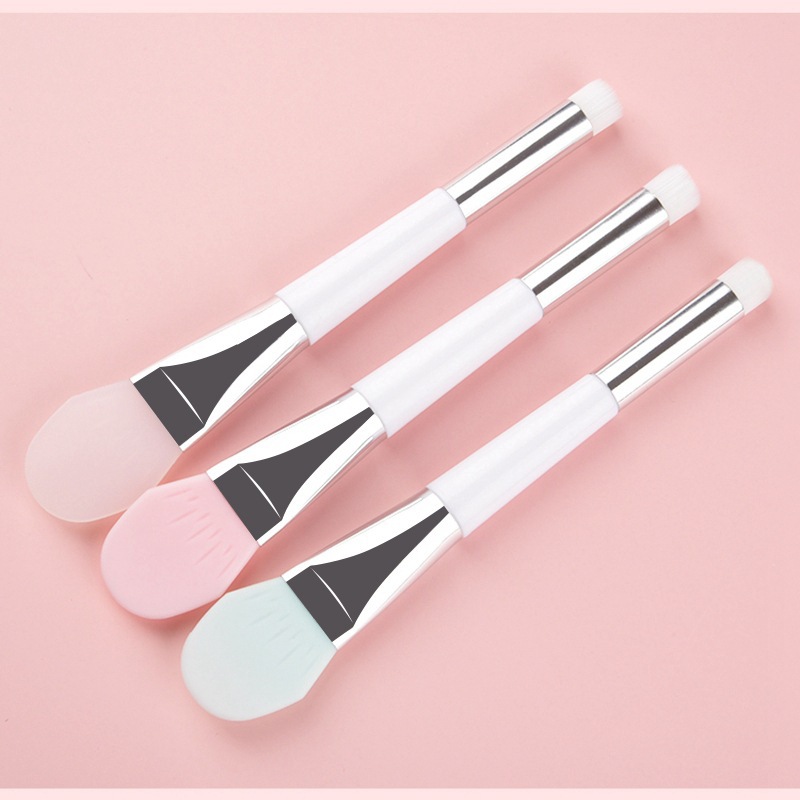 Internet Famous Recommended Silicone Facial Mask Brush Dual Head DualUse Soft Hair Makeup Brush Beauty Beauty Tools