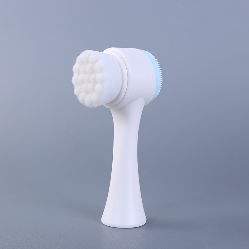 Brush DoubleSided Silicone Facial Washer Standing Cleansing Brush Blackhead Removal Deep Cleaning Manual Soft Hair