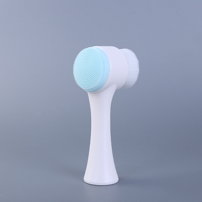 Brush DoubleSided Silicone Facial Washer Standing Cleansing Brush Blackhead Removal Deep Cleaning Manual Soft Hair