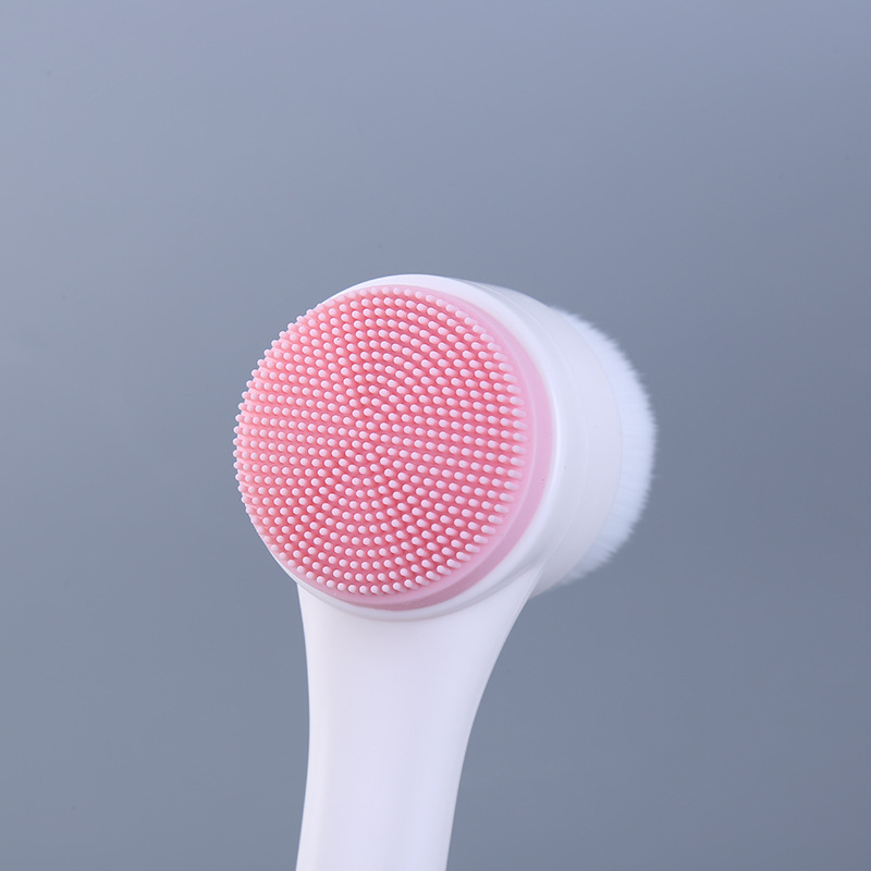Brush DoubleSided Silicone Facial Washer Standing Cleansing Brush Blackhead Removal Deep Cleaning Manual Soft Hair