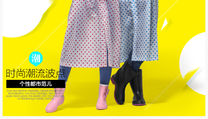 Minca dot outdoor adult / children raincoat EVA long coat type