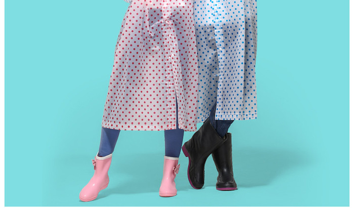Minca dot outdoor adult / children raincoat EVA long coat type
