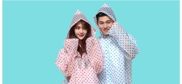 Minca dot outdoor adult / children raincoat EVA long coat type