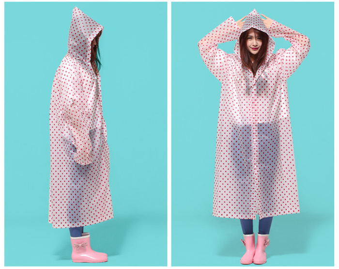 Minca dot outdoor adult / children raincoat EVA long coat type