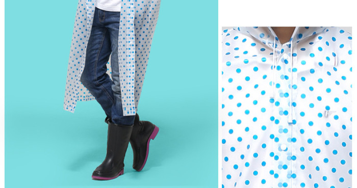 Minca dot outdoor adult / children raincoat EVA long coat type