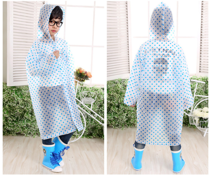 Minca dot outdoor adult / children raincoat EVA long coat type