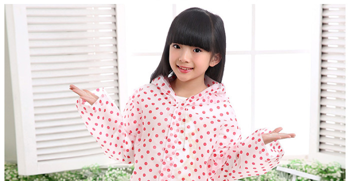 Minca dot outdoor adult / children raincoat EVA long coat type