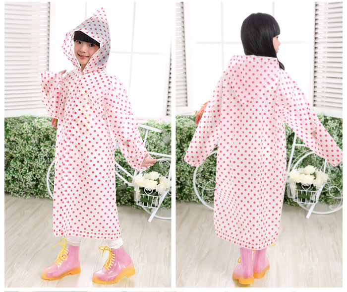 Minca dot outdoor adult / children raincoat EVA long coat type