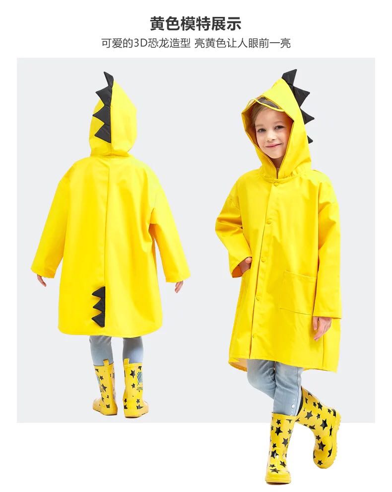 Dinosaur modeling children's raincoat, cute fun