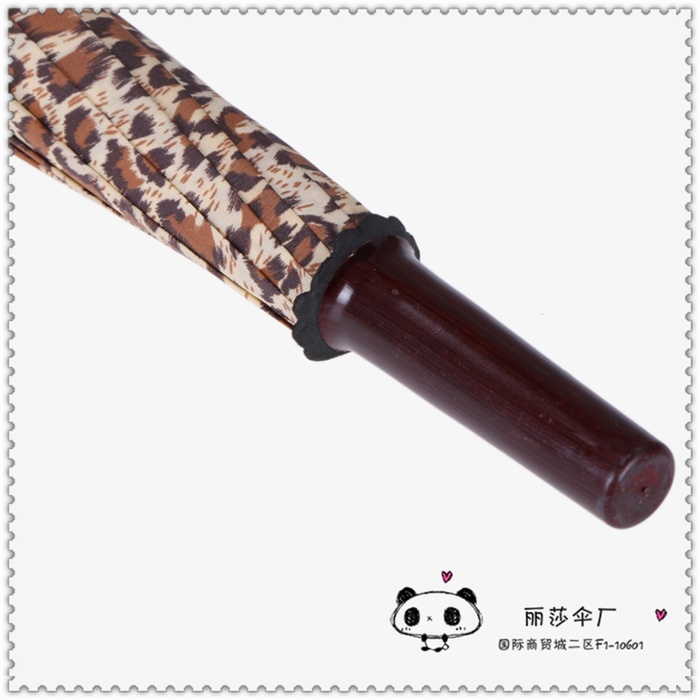 Strengthen the leopard print to open the direct rod business clear umbrella