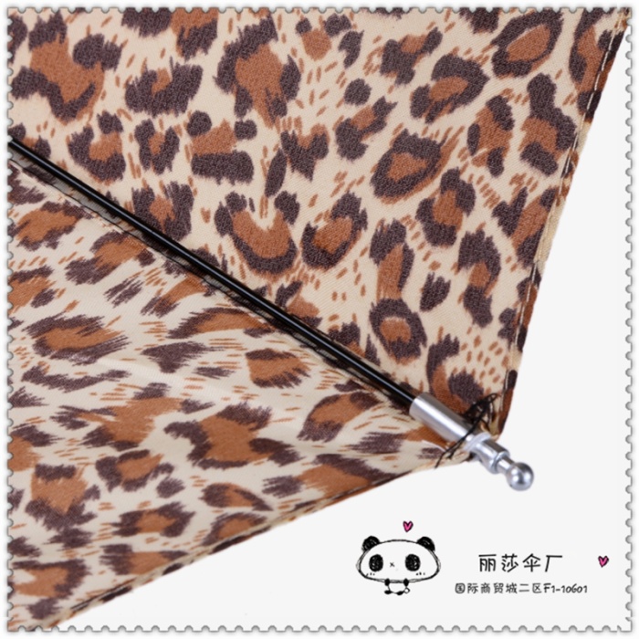 Strengthen the leopard print to open the direct rod business clear umbrella