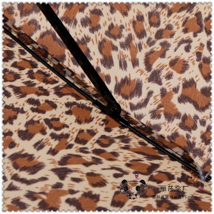 Strengthen the leopard print to open the direct rod business clear umbrella