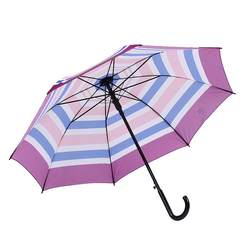 60cm Printing Automatic Long Handle Umbrella Covered Women&#039;s Fresh 8 Bone Parasol Outdoor Sun Umbrella Wholesale