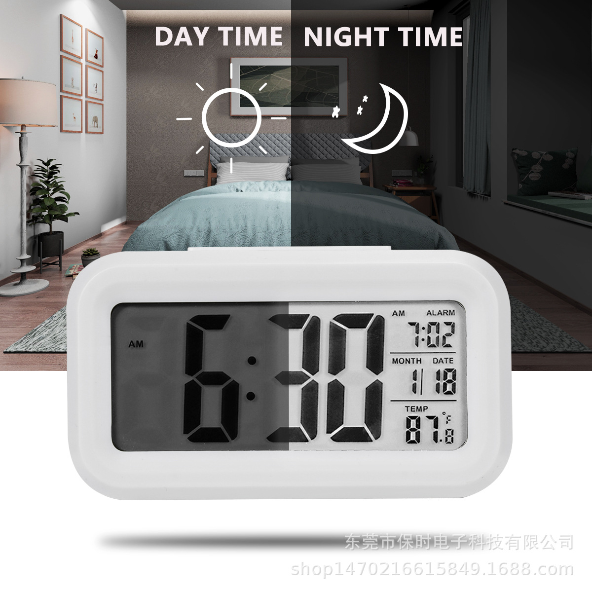 Temperature Version Smart Clock Noiseless Clock Electronic Clock Light Sense Alarm Clocks