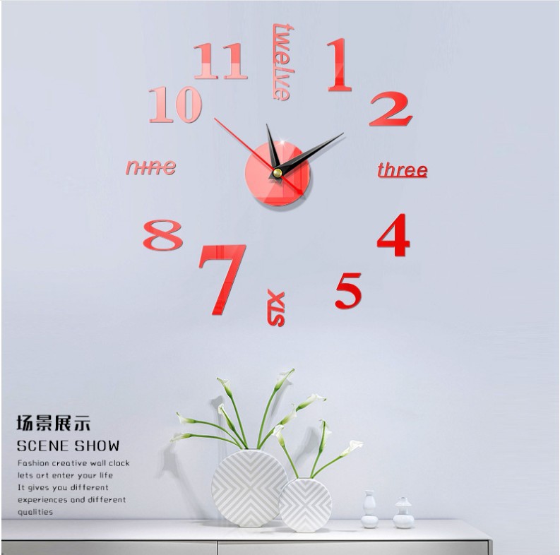 Creative European Wall Clock Home Diy3d Stereo Decorative Clock Acrylic Clocks
