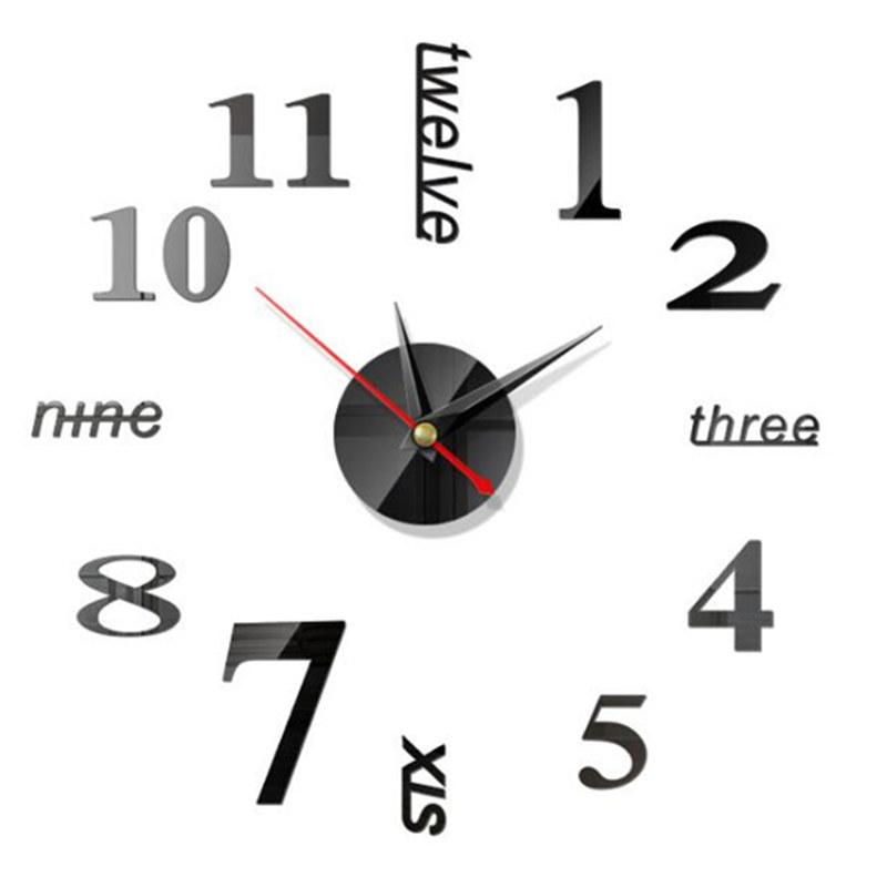 Creative European Wall Clock Home Diy3d Stereo Decorative Clock Acrylic Clocks