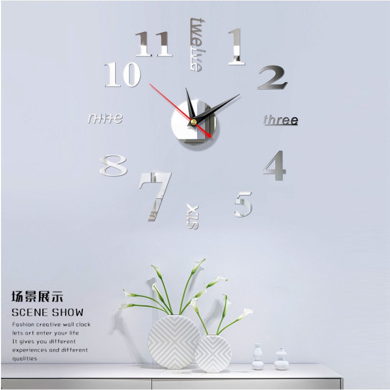 Creative European Wall Clock Home Diy3d Stereo Decorative Clock Acrylic Clocks