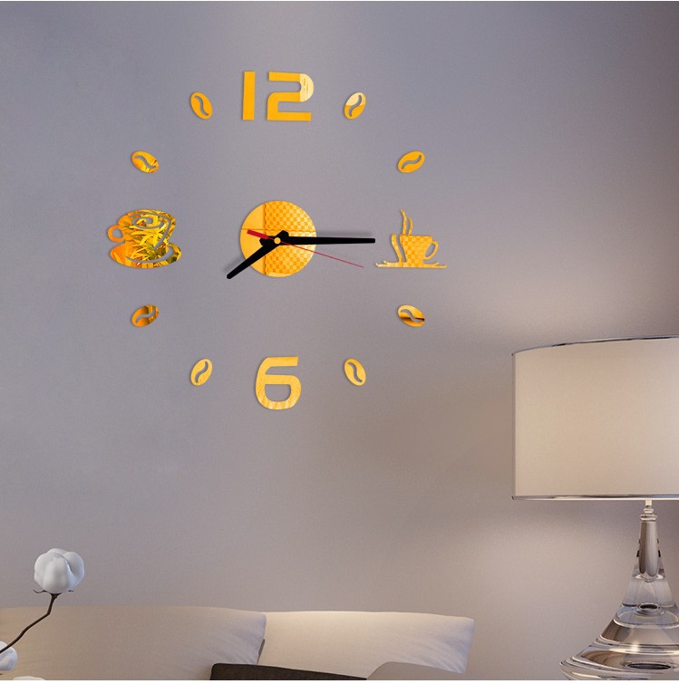 Creative European Wall Clock Home Diy3d Stereo Decorative Clock Acrylic Clocks