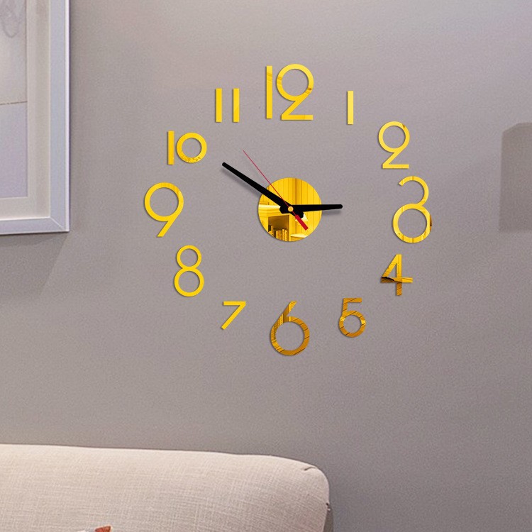 Creative European Wall Clock Home Diy3d Stereo Decorative Clock Acrylic Clocks