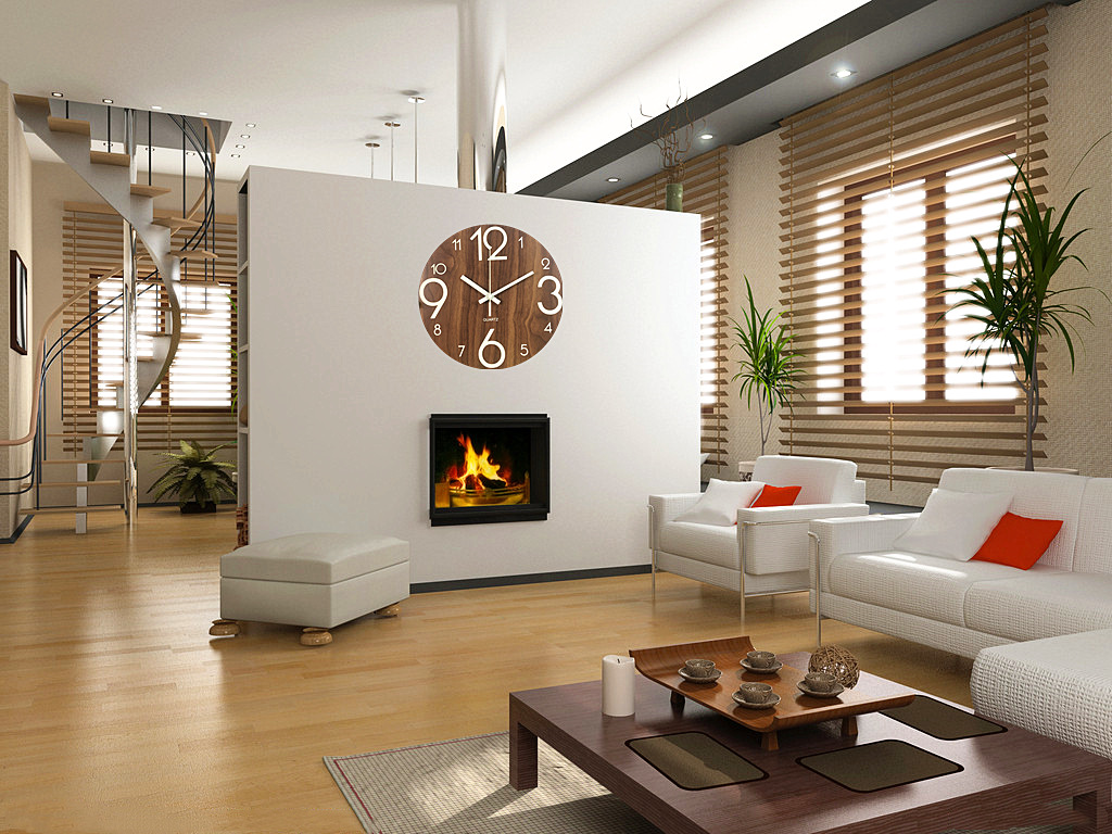 Cross-Border Hot Creative Luminous Wooden Wall Clock Simple Living Room Clock Home Clocks