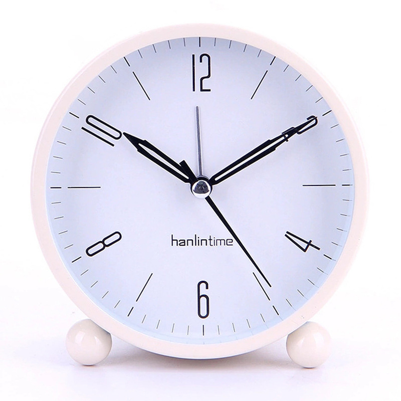 Clocks Digital 4-Inch round Metal Alarm Clock Desk Clock Mute Second Sweeping Night Light Clock Wholesale