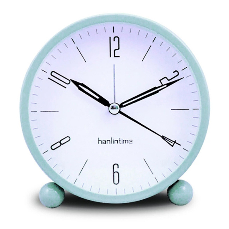 Clocks Digital 4-Inch round Metal Alarm Clock Desk Clock Mute Second Sweeping Night Light Clock Wholesale