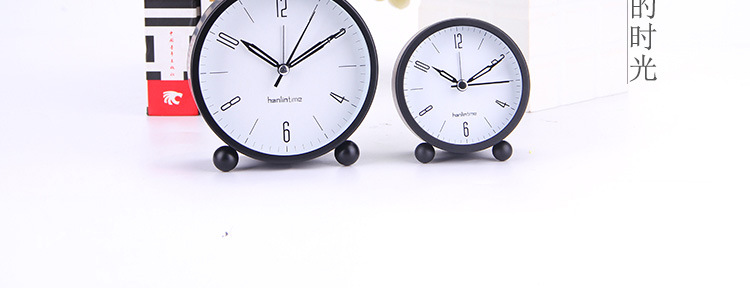 Clocks Digital 4-Inch round Metal Alarm Clock Desk Clock Mute Second Sweeping Night Light Clock Wholesale