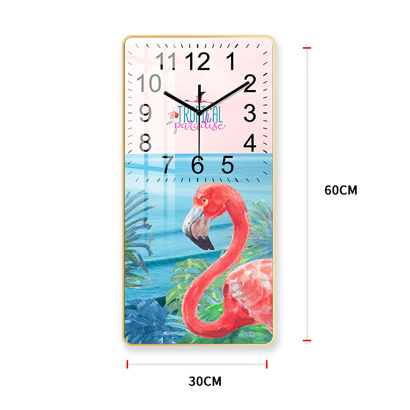 Rectangular Crystal Porcelain Clock Living Room Study Wall Clock Nordic Wall-Mounted Home Clocks
