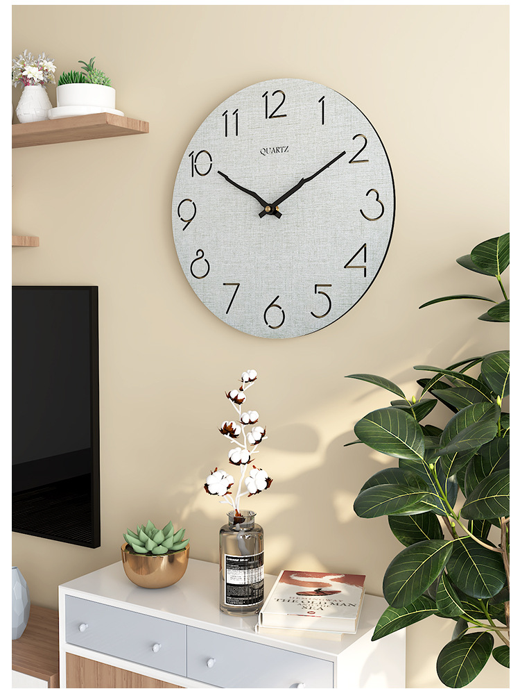Clocks AliExpress Hot Sale Wooden Wall Clock Modern Creative Clocks round 30cm Simple Mute Fashion Wall Clock Wholesale