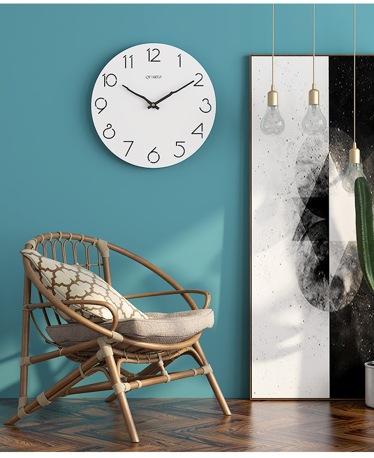 Clocks AliExpress Hot Sale Wooden Wall Clock Modern Creative Clocks round 30cm Simple Mute Fashion Wall Clock Wholesale