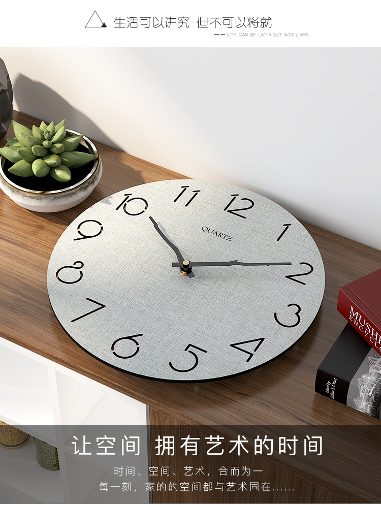 Clocks AliExpress Hot Sale Wooden Wall Clock Modern Creative Clocks round 30cm Simple Mute Fashion Wall Clock Wholesale