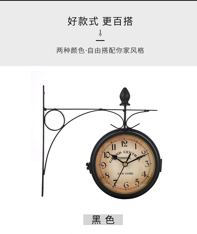 Cross-Border European Clock Wrought Iron Wall Clock Vintage Ornament Clocks