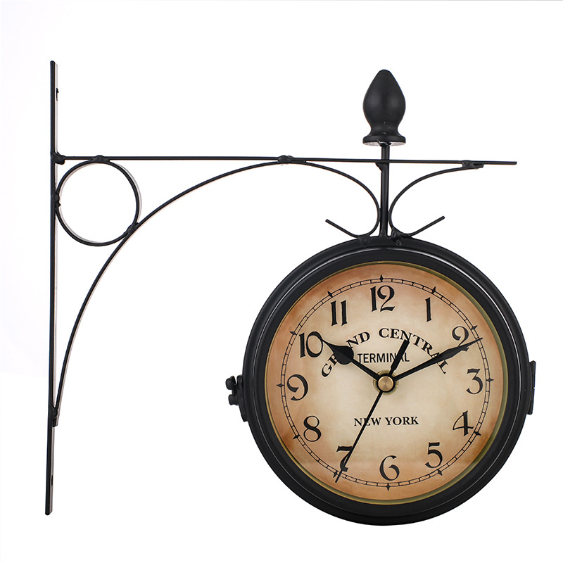 Cross-Border European Clock Wrought Iron Wall Clock Vintage Ornament Clocks