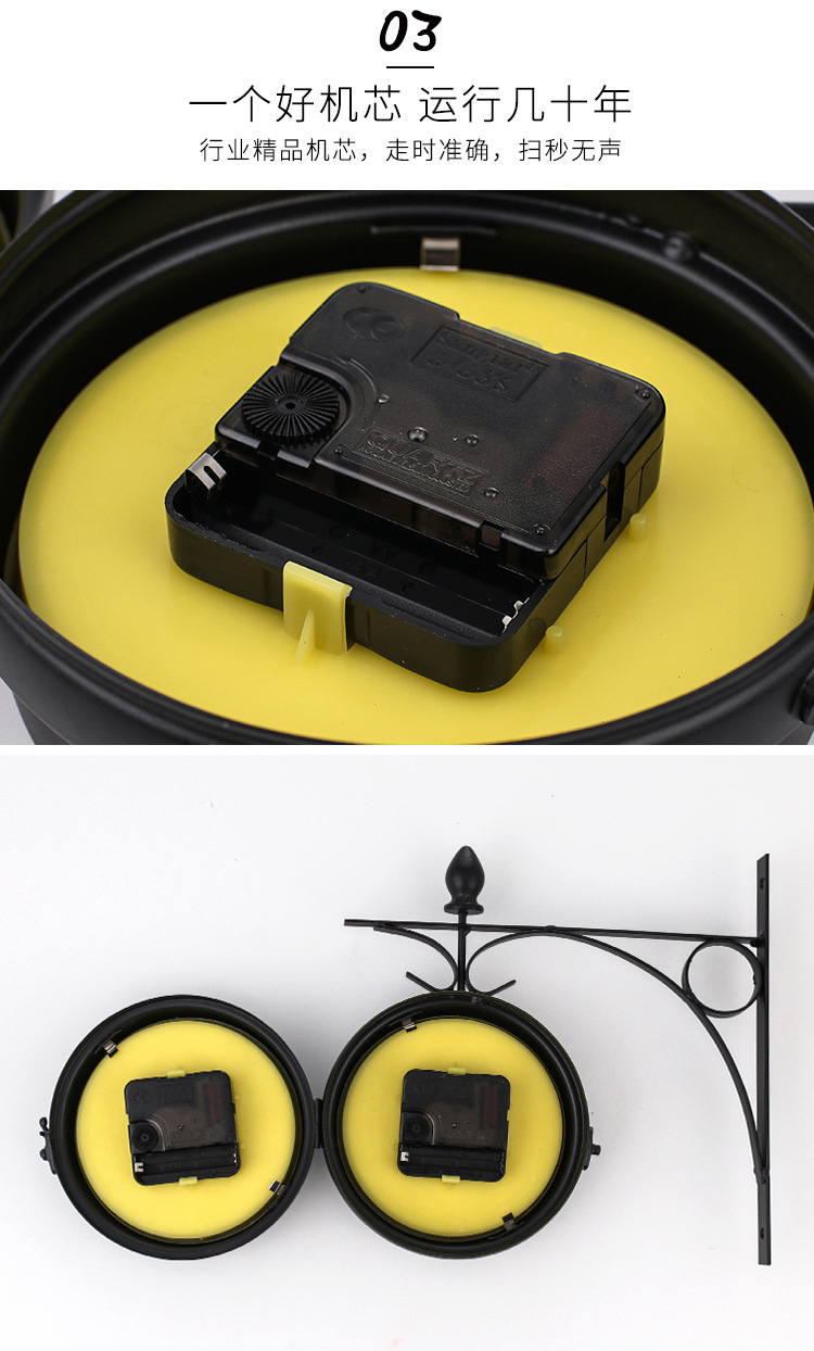 Cross-Border European Clock Wrought Iron Wall Clock Vintage Ornament Clocks