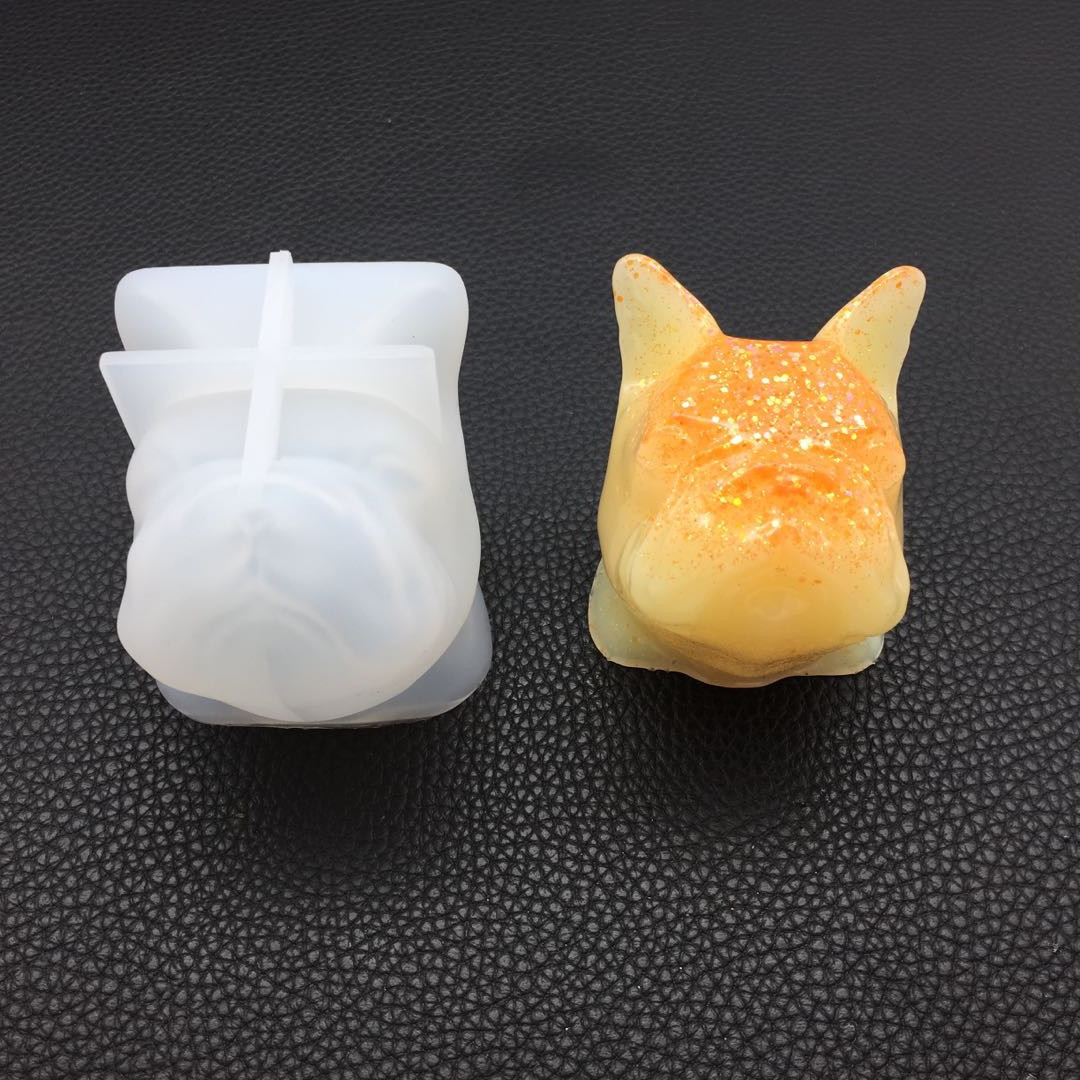 DIY crystal drop plastic bucket three-dimensional dog head mold car aromatherapy gesso incense high mirror baking hand