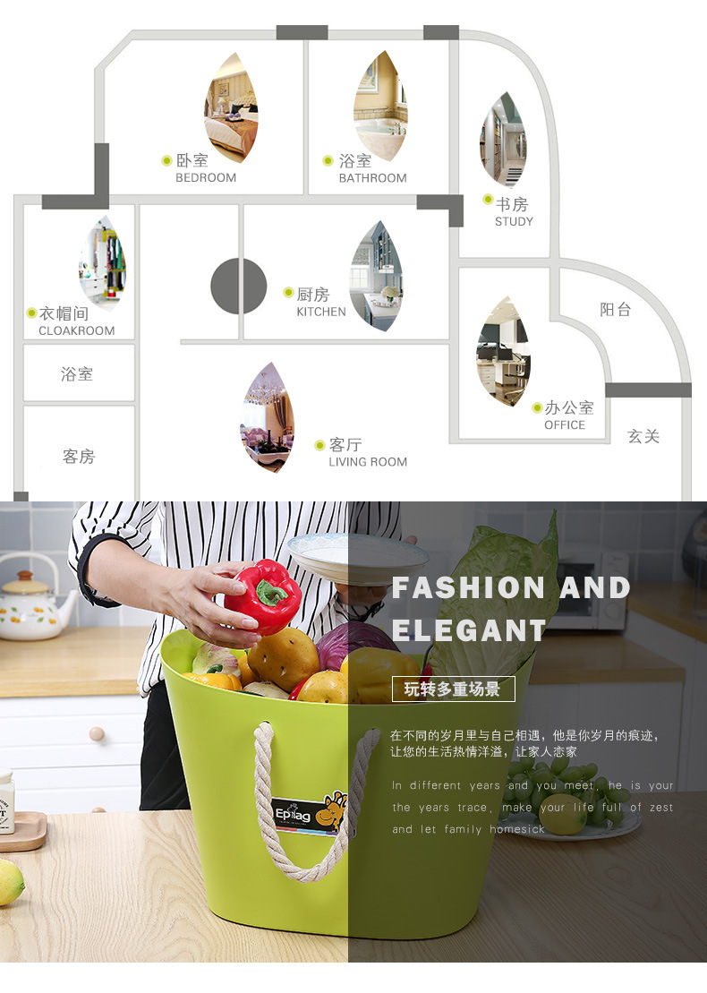 627PE hemp rope suitcase receiving frame bathroom dirty clothes plastic bucket large hemp rope hand basket 627PE hemp rope suitcase receiving frame bathroom dirty clothes plastic bucket large hemp rope hand basket