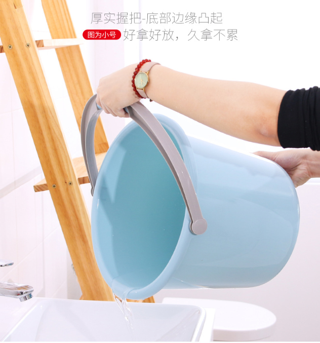 Household portable plastic bucket round laundry bucket large thickened water storage bucket plastic bucket mop bucket Household portable plastic bucket round laundry bucket large thickened water storage bucket plastic bucket mop bucket