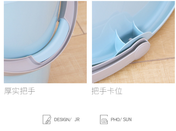 Household portable plastic bucket round laundry bucket large thickened water storage bucket plastic bucket mop bucket Household portable plastic bucket round laundry bucket large thickened water storage bucket plastic bucket mop bucket