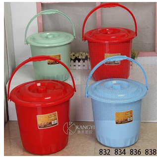 Plastic Bucket 832 Series American Bucket Household Bucket with Lid and Plastic Bow