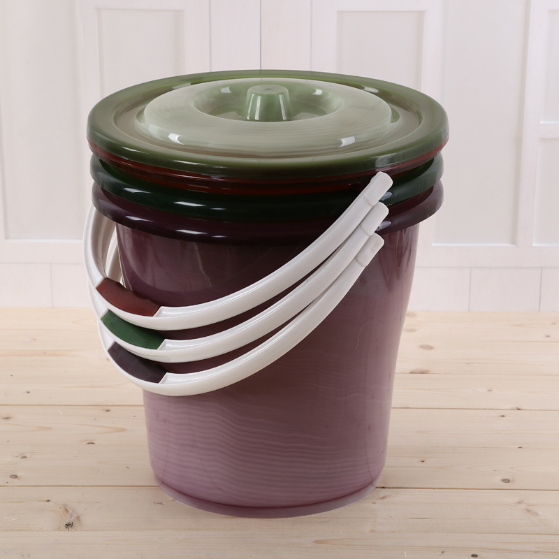 Plastic bucket high imitation jade bucket hand bucket with cover bucket.
