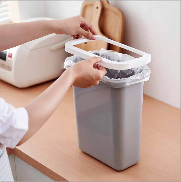 Large Simplicity Kitchen Countertop Trash Can Cabinet Door Hanging Household Plastic Bucket Bedside Storage Bucket