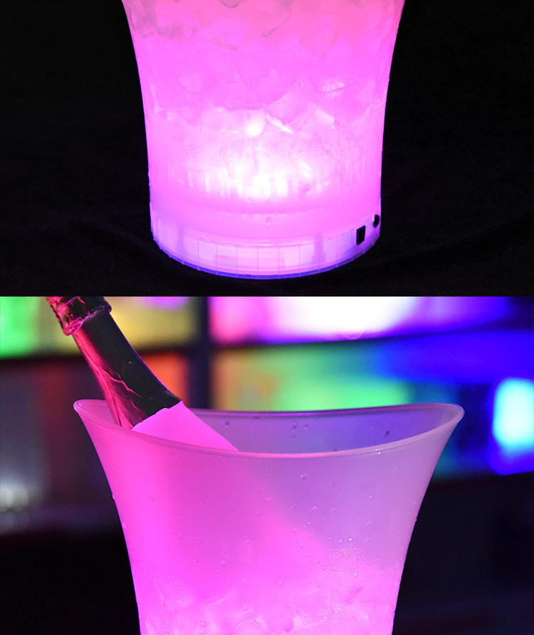 Bar KTV Special Luminous Ice Bucket Waterproof Frosted Plastic Bucket Colorful Drop-Resistant LED Ice Bucket Bar KTV Special Luminous Ice Bucket Waterproof Frosted Plastic Bucket Colorful Drop-Resistant LED Ice Bucket
