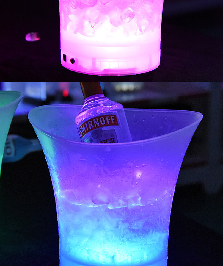 Bar KTV Special Luminous Ice Bucket Waterproof Frosted Plastic Bucket Colorful Drop-Resistant LED Ice Bucket Bar KTV Special Luminous Ice Bucket Waterproof Frosted Plastic Bucket Colorful Drop-Resistant LED Ice Bucket