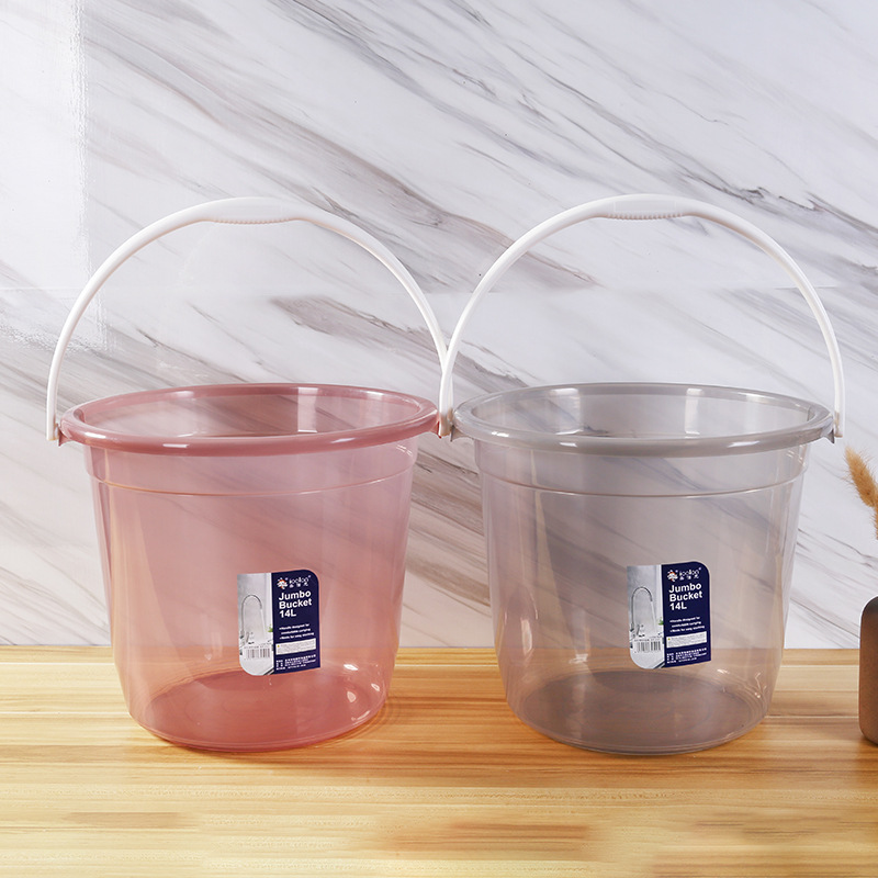 Plastic bucket  Transparent round Thickened Portable Bucket Household Plastic Bucket Storage Water Storage Tank